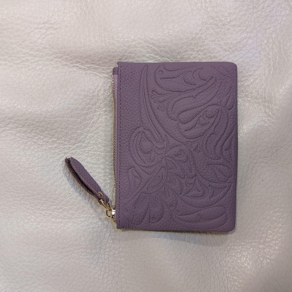 Indigenous 'Hovering Hummingbird' Design By Angela Kimble Leather Coin Purse